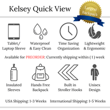 Load image into Gallery viewer, The Kelsey Diaper Bag Backpack - Eloise &amp; Lolo
