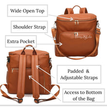 Load image into Gallery viewer, The Sawyer Diaper Bag Backpack - Vegan Leather - Eloise &amp; Lolo