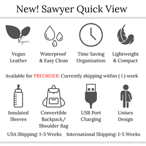 The Sawyer Diaper Bag Backpack - Vegan Leather - Eloise & Lolo