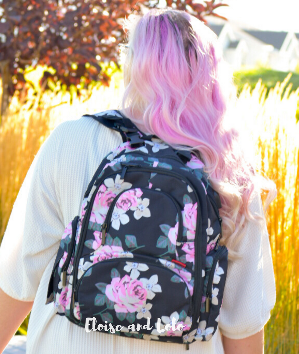 Baby Essentials Floral Backpack Diaper Bag