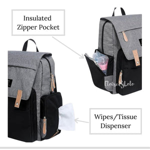 The Blake Diaper Bag Backpack with Luggage Attachment - Eloise & Lolo