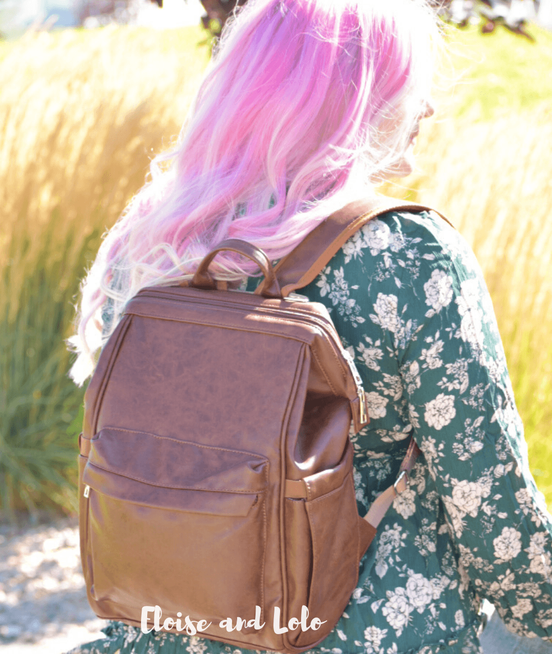 Bailey Vegan Leather Diaper Bag Backpack | Sleepy Panda